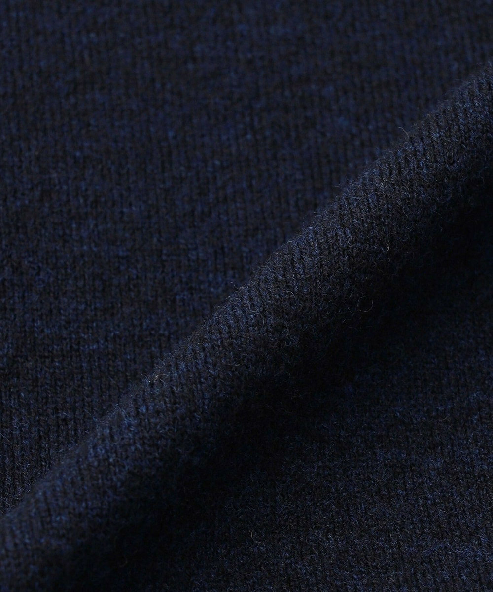 MOGA Lサイズ（大きいサイズ） 【大きいサイズ】WOOLEN×AMOSSA Vネック配色カーディガン ネイビー
