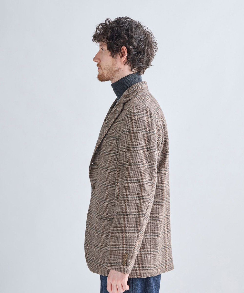MEN'S BIGI 【BASED ON MEN'S BIGI HERITAGE】グレンチェック リラックス3Bジャケット ブラウン