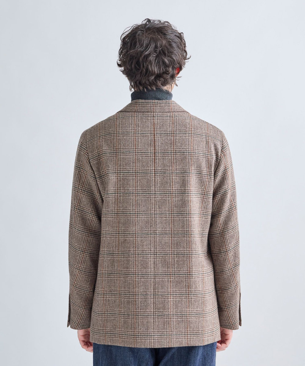 MEN'S BIGI 【BASED ON MEN'S BIGI HERITAGE】グレンチェック リラックス3Bジャケット ブラウン