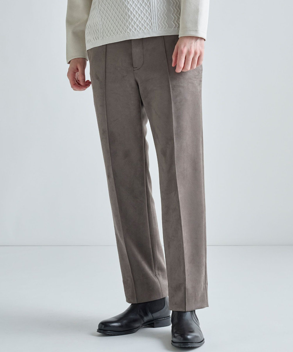MEN'S BIGI フェイクスエードダンボール リラックスイージーパンツ ベージュ