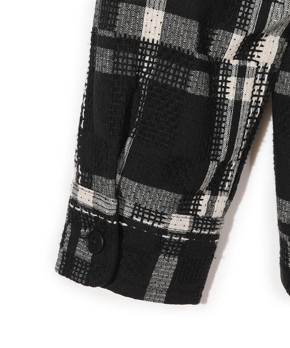 MEN'S BIGI 【Wax London/ワックスロンドン】Whiting バスケット織チェック柄シャツジャケット ブラック系その他