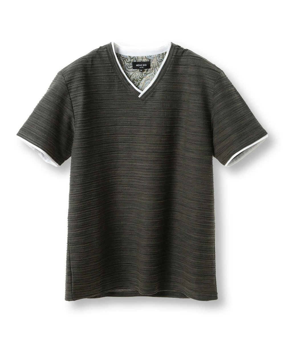 MEN'S BIGI スラブタック天竺素材Tシャツ＜吸水速乾＞ グリーン