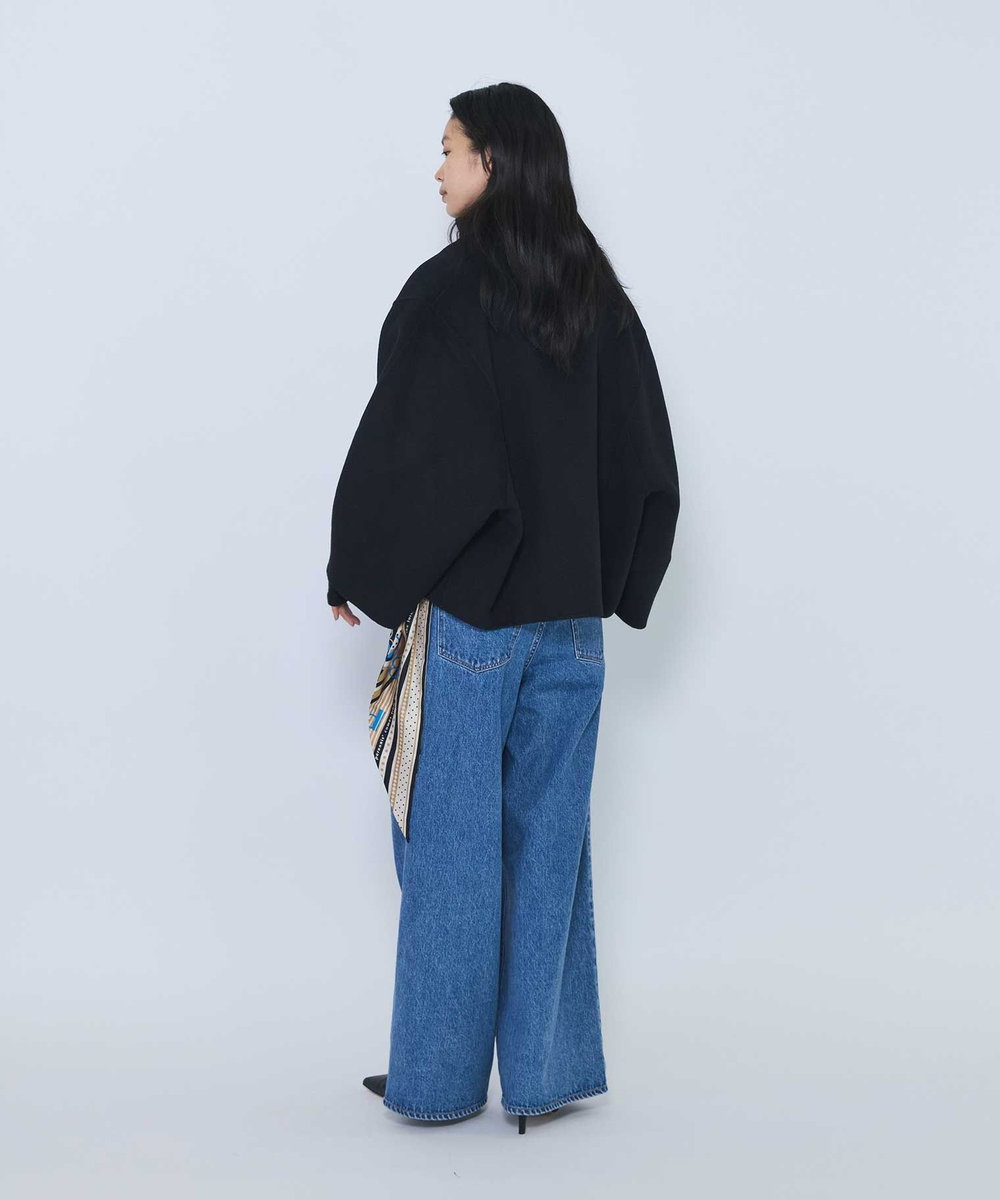 1er Arrondissement スタンドカラージップコート ブラック