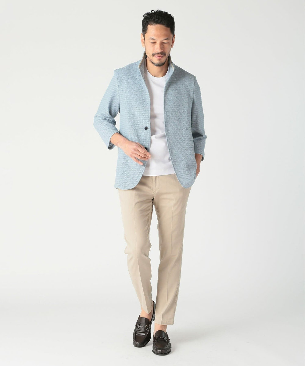 MEN'S BIGI トリコットジャージ素材カットジャケット サックスブルー