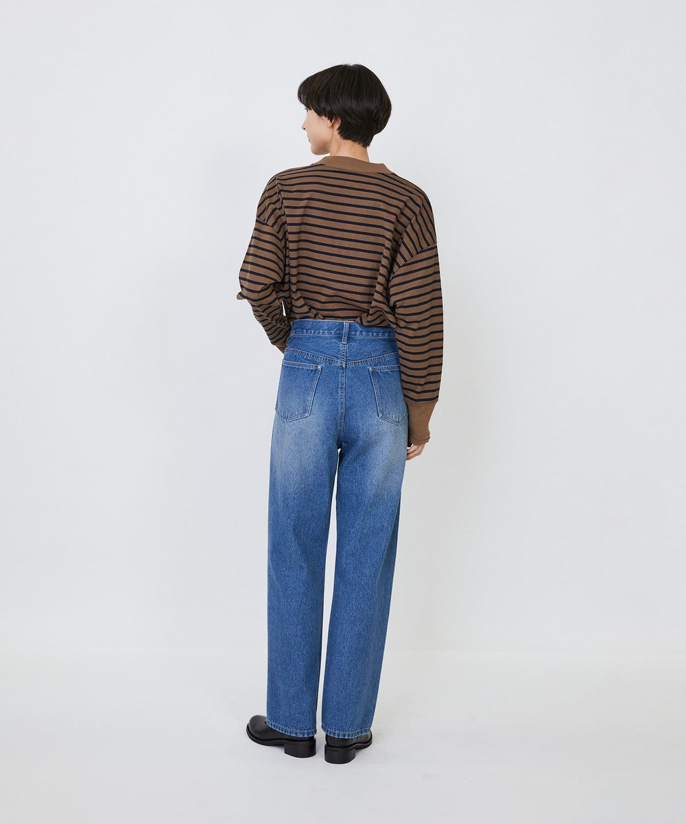 LOISIR デニムストレートパンツ インディゴブルー