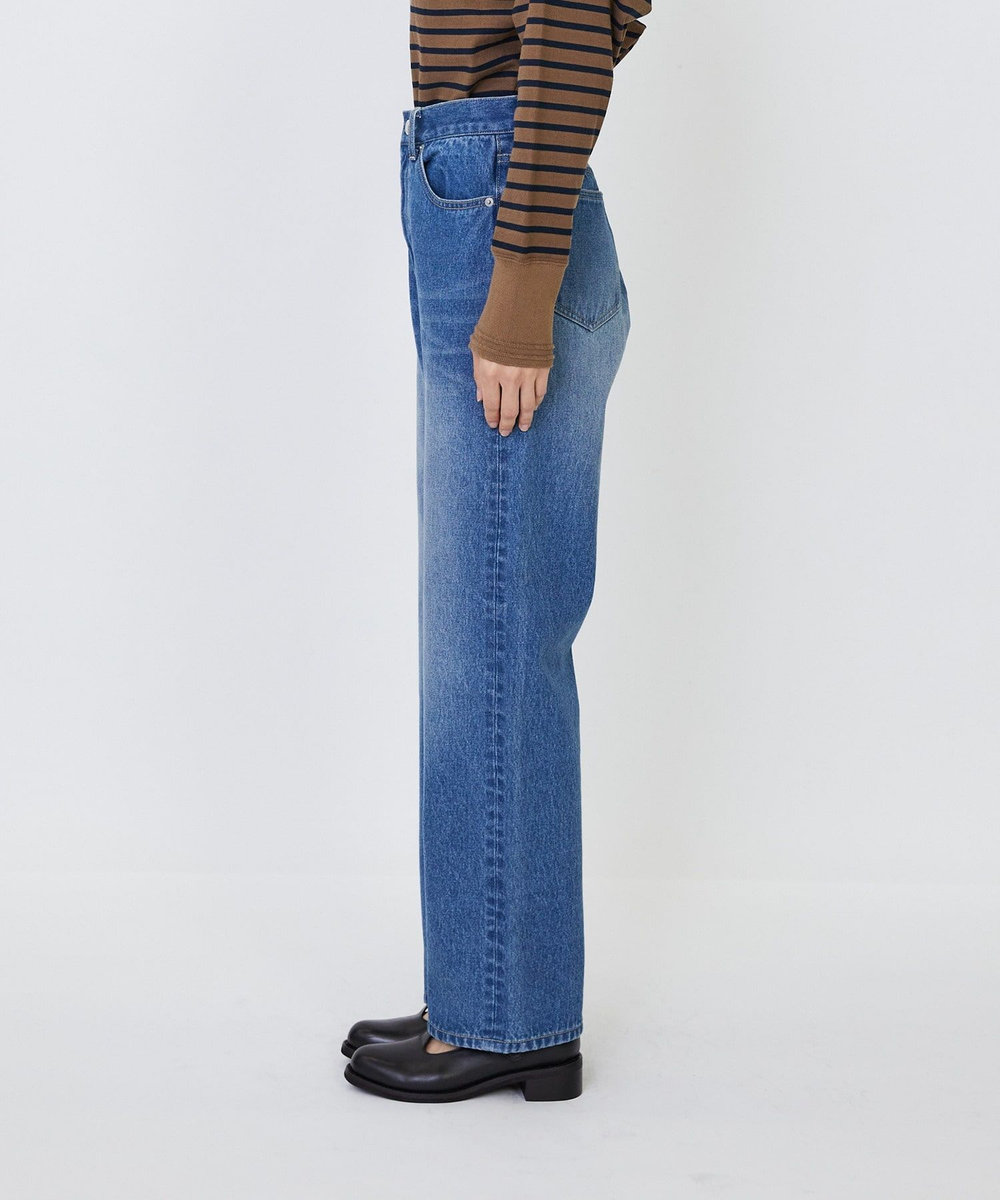 LOISIR デニムストレートパンツ インディゴブルー