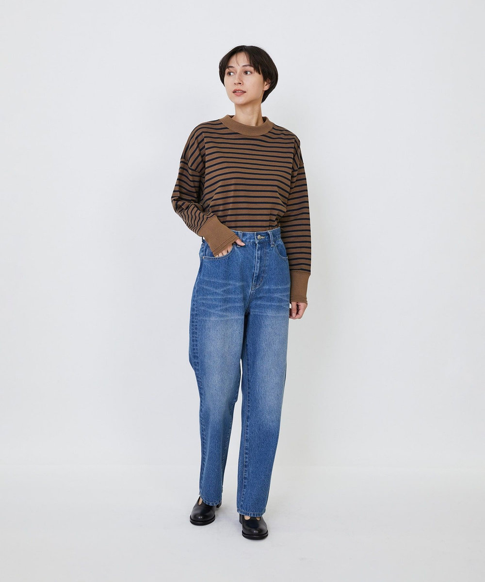 LOISIR デニムストレートパンツ インディゴブルー