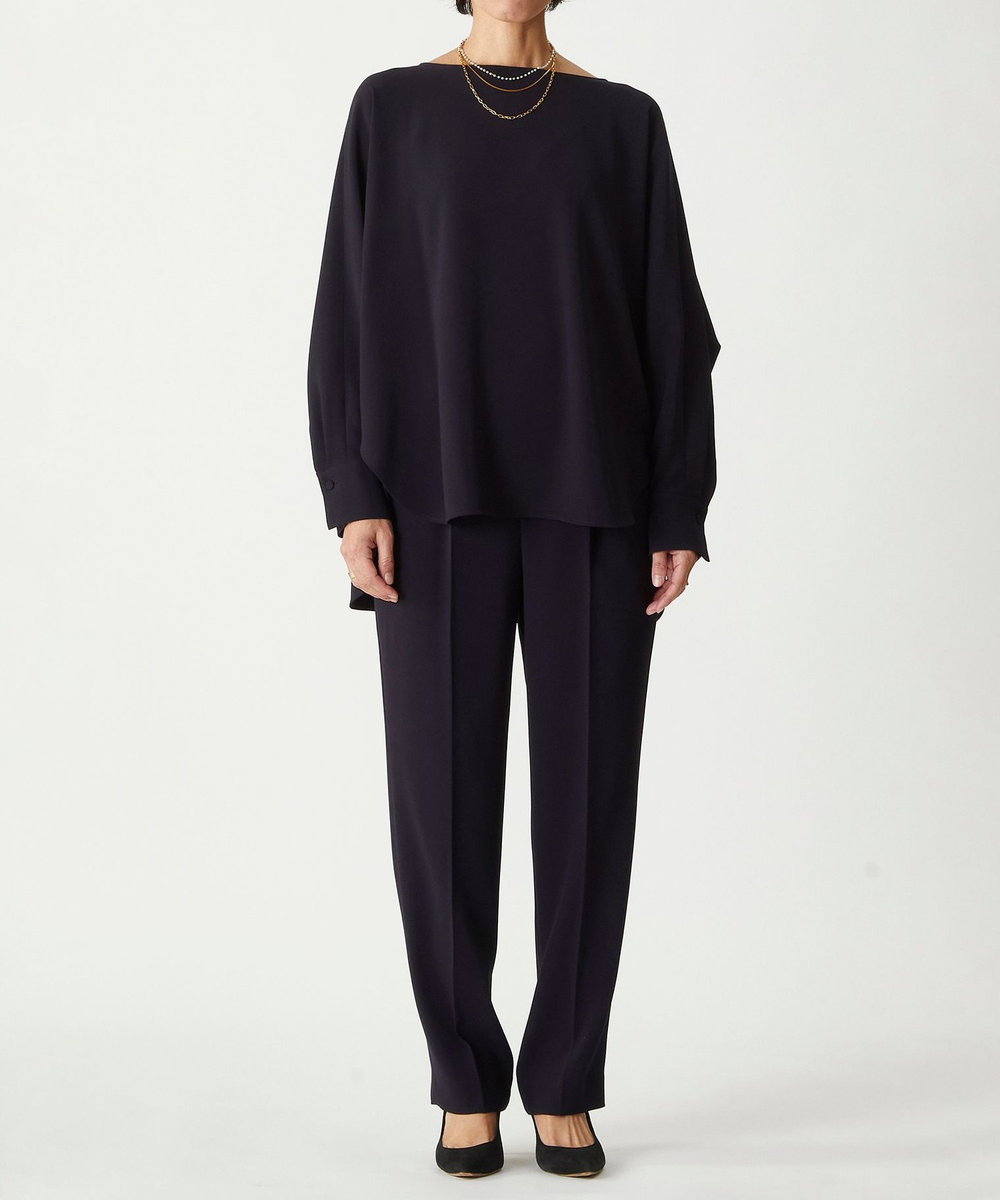 1er Arrondissement バックサテンスリムパンツ ネイビー