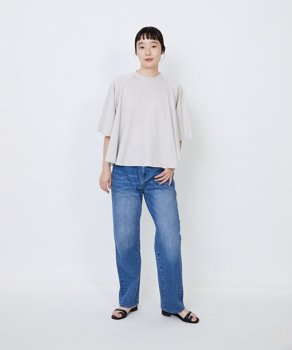LOISIR デニムストレートパンツ インディゴブルー