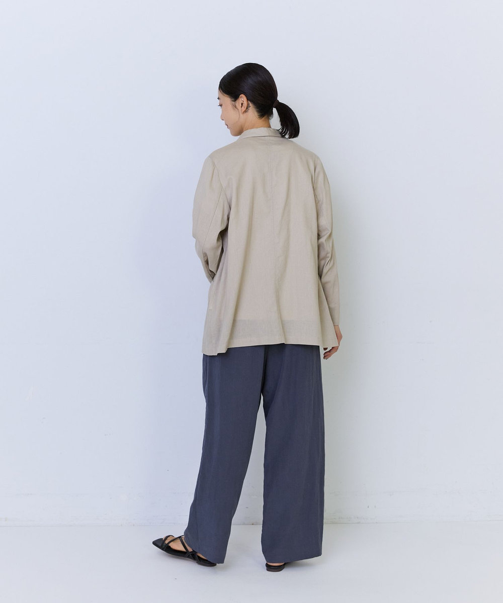 ADIEU TRISTESSE コットンリネンショールカラージャケット ベージュ