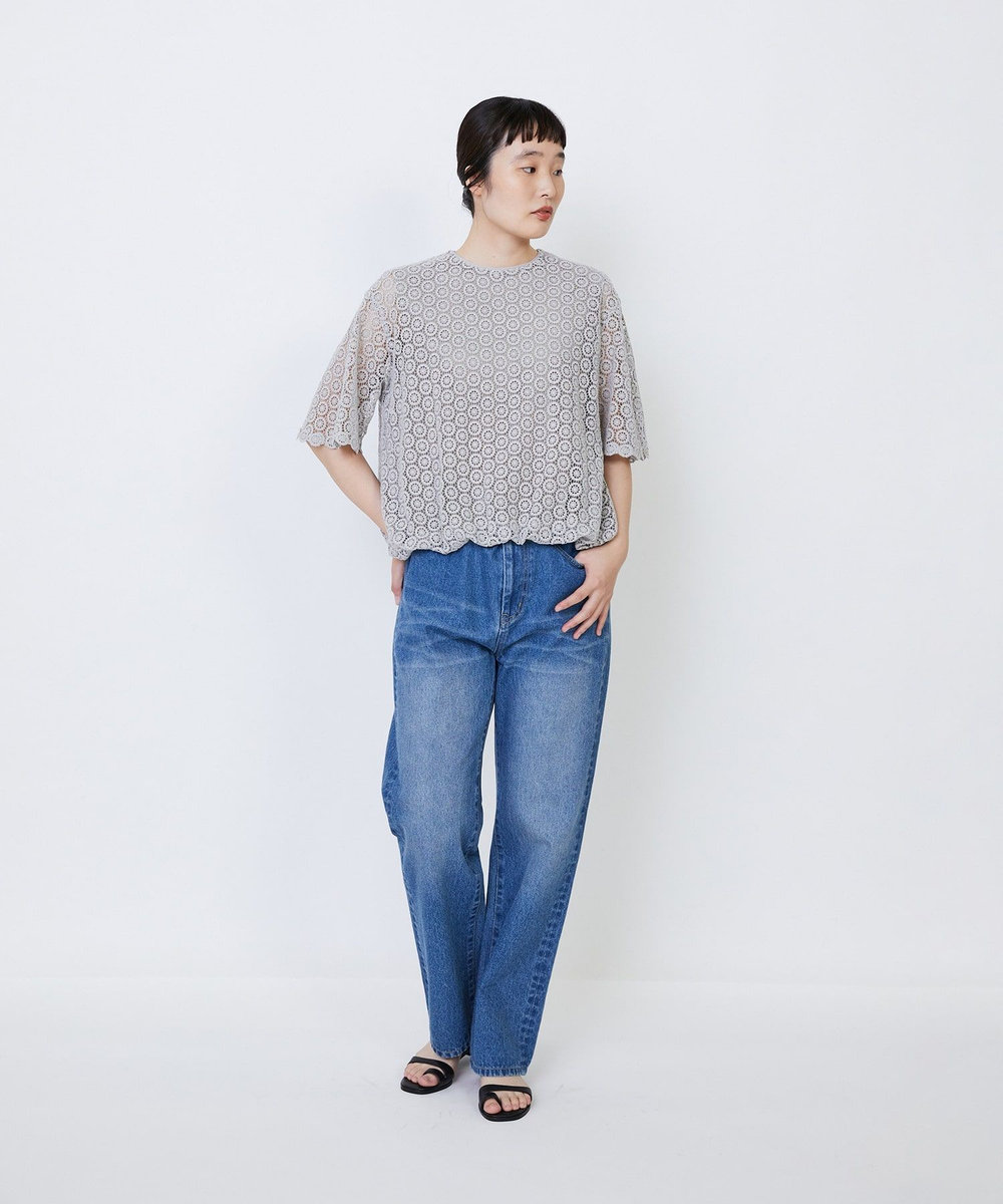 LOISIR デニムストレートパンツ インディゴブルー