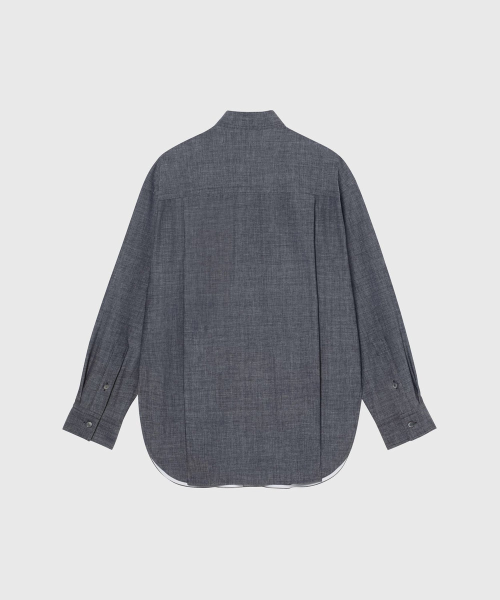 DÉPAREILLÉ 4.5OZ DENIM TRIPLE RIBBON BLOUSE / 4.5OZデニムトリプルリボンブラウス インディゴブルー