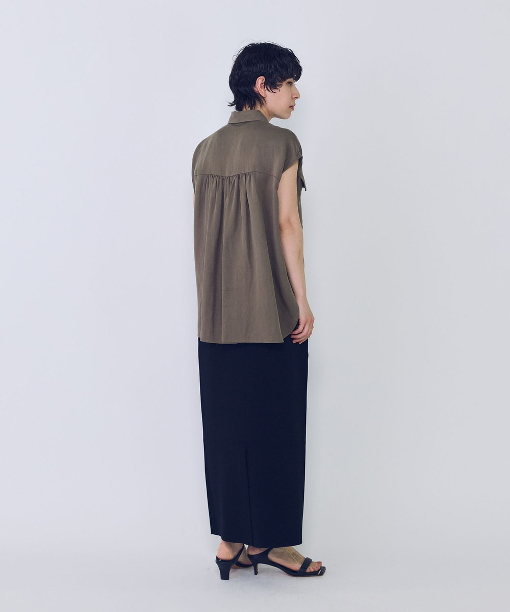 1er Arrondissement テンセルリネンノースリーブシャツ モカ