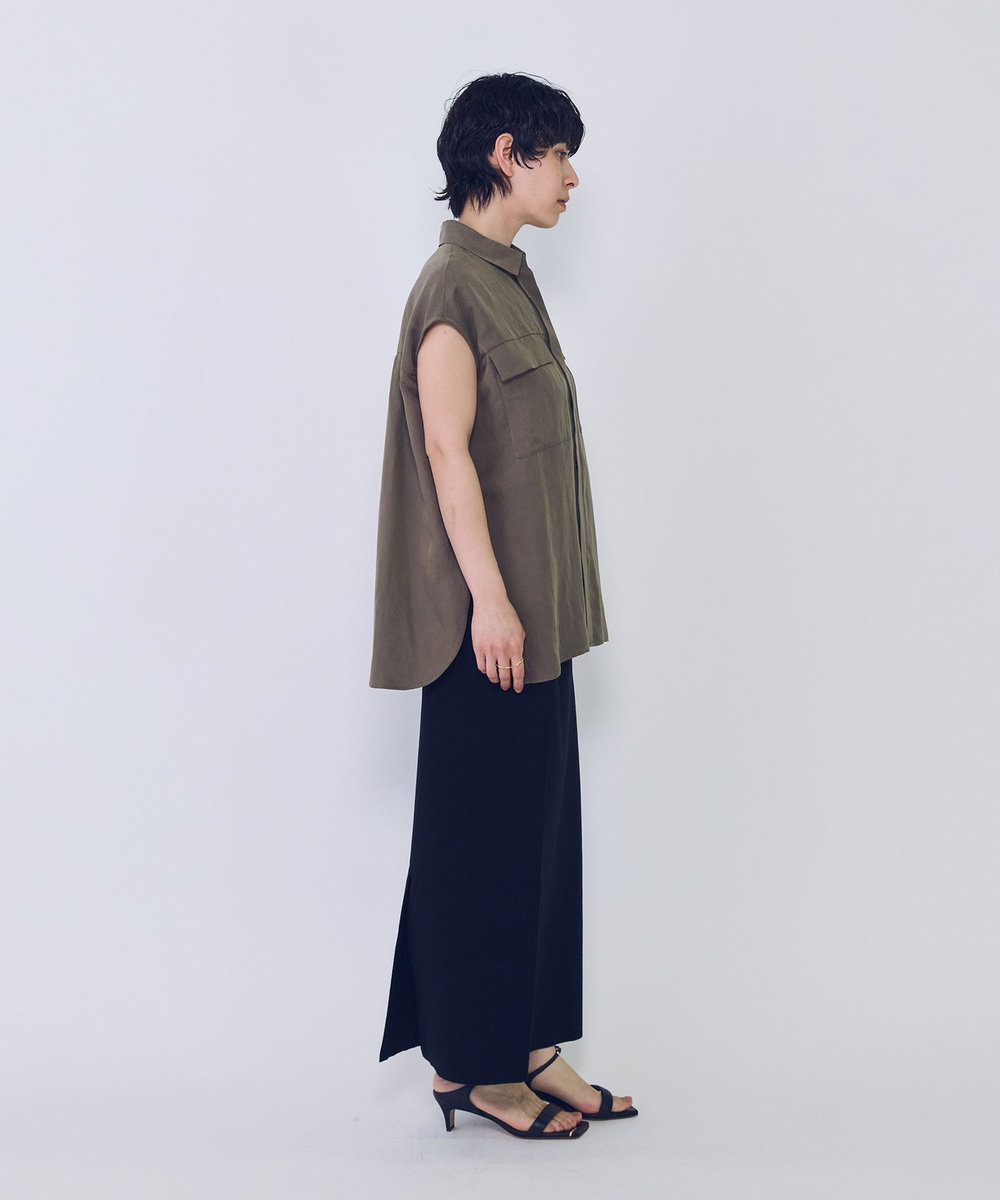 1er Arrondissement テンセルリネンノースリーブシャツ モカ