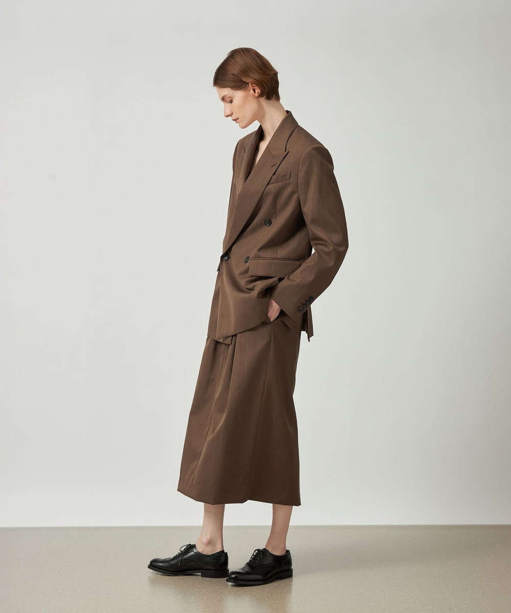 DÉPAREILLÉ WOOL GABARDINE DOUBLE JACKET / ウールギャバジンダブルジャケット ブラウン