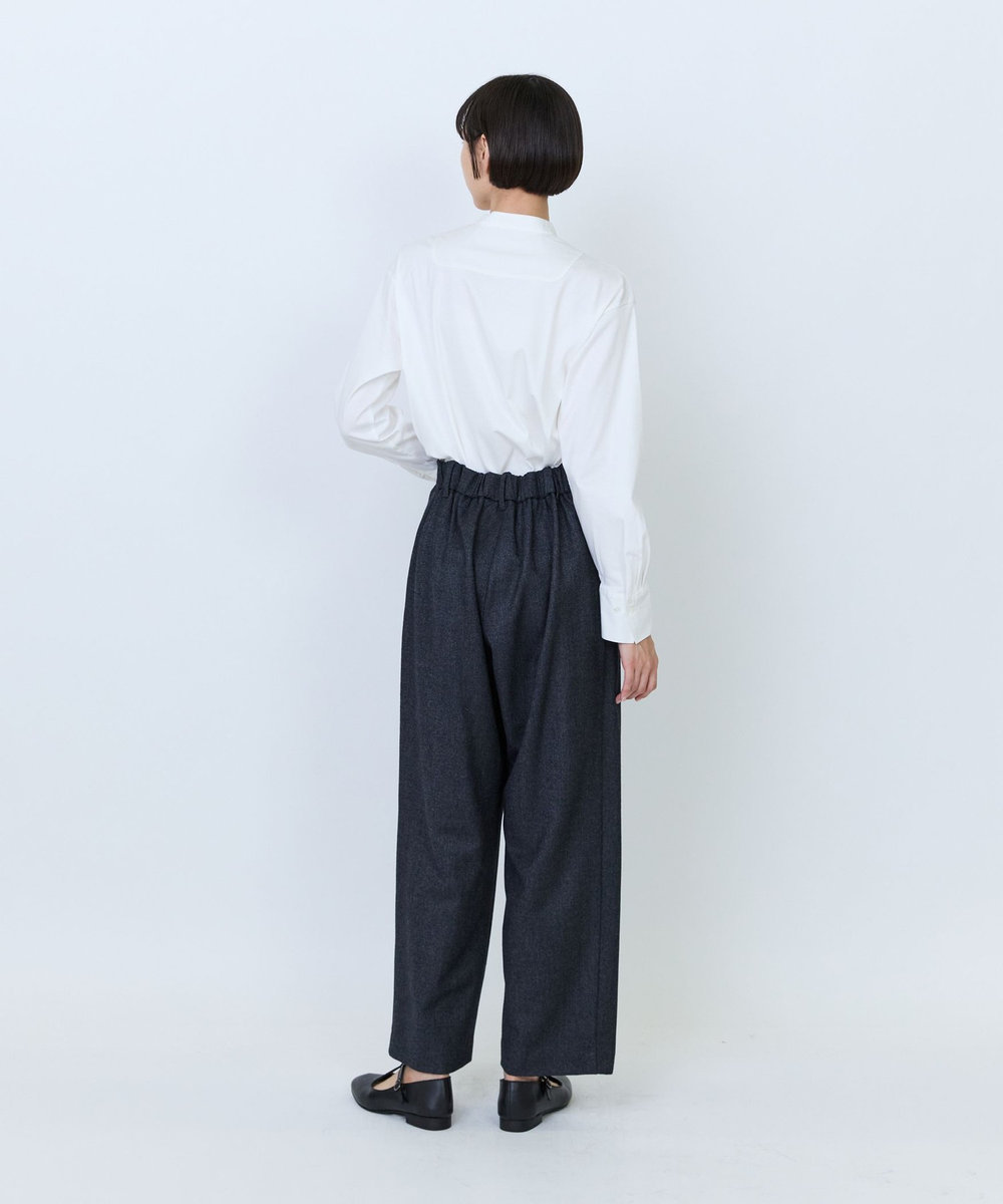LOISIR クラシカルツイードテーパードパンツ チャコールグレー