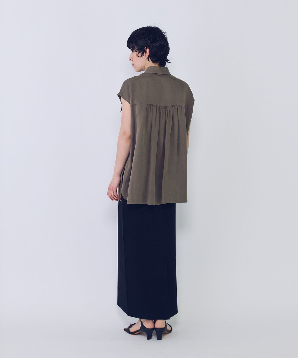 1er Arrondissement テンセルリネンノースリーブシャツ モカ