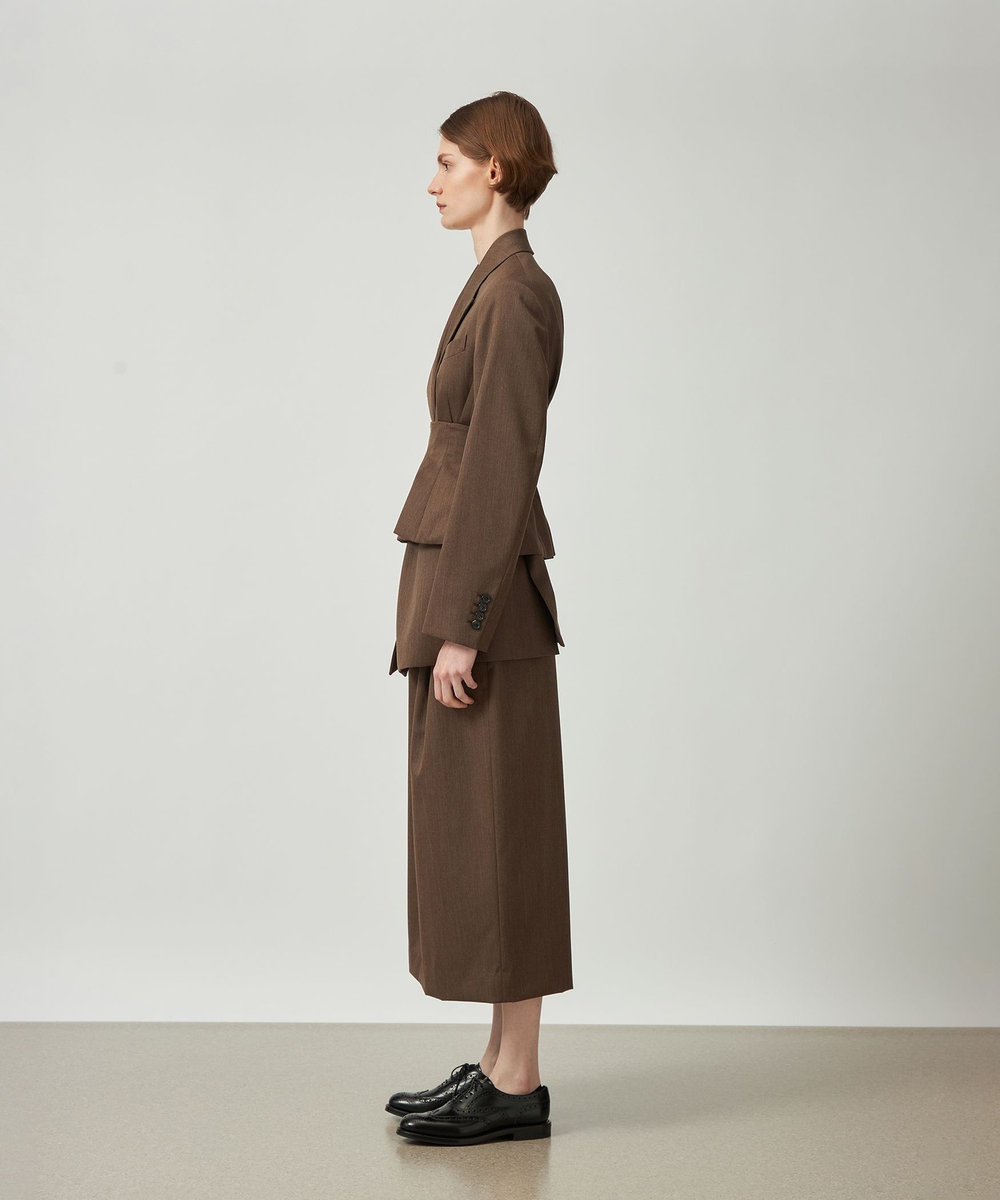 DÉPAREILLÉ WOOL GABARDINE DOUBLE JACKET / ウールギャバジンダブルジャケット ブラウン