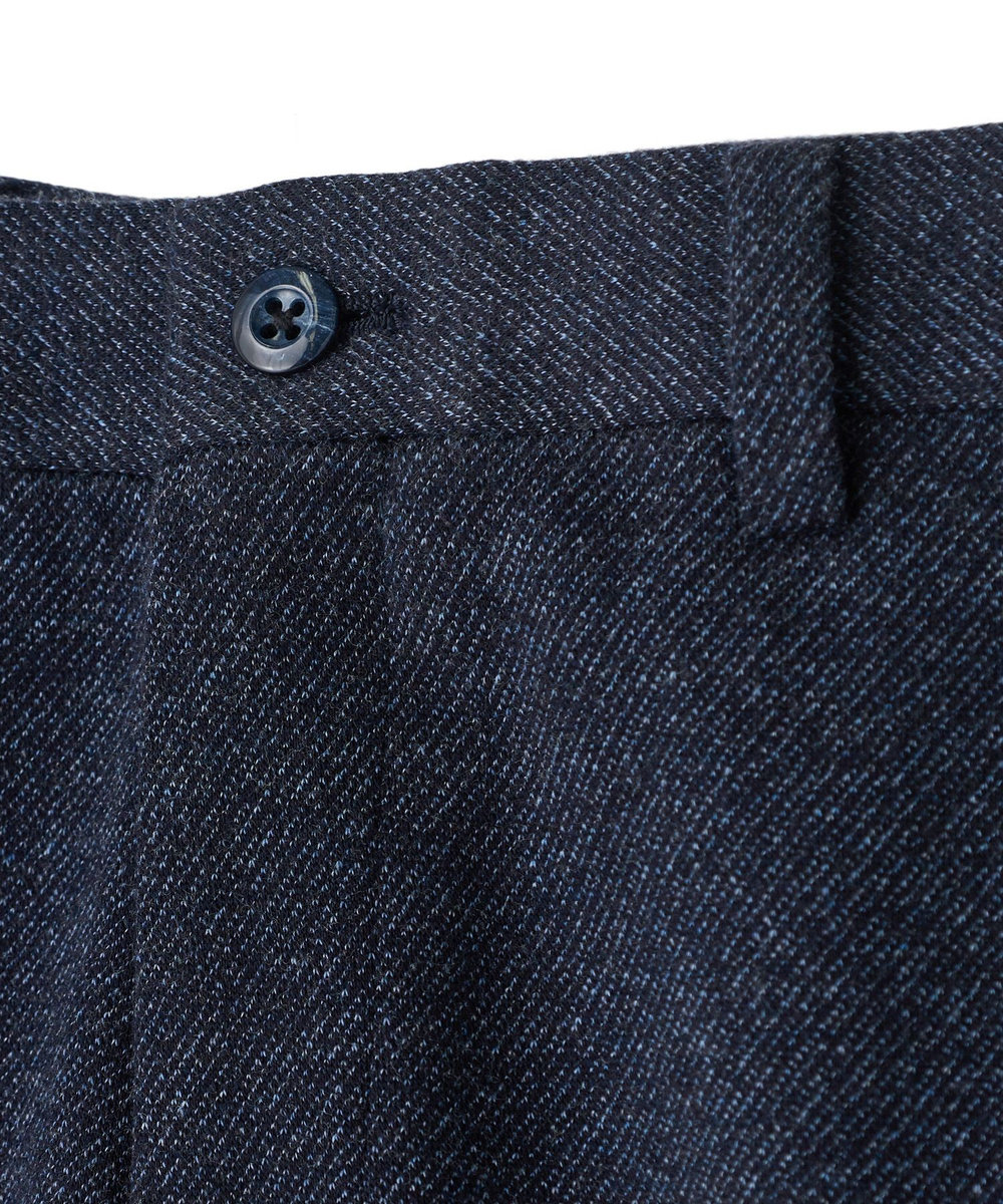 MEN'S BIGI ウール混ツイルジャージスラックス ネイビー