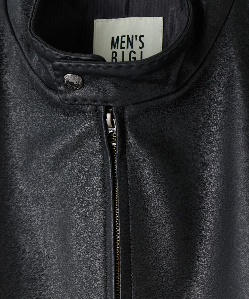 MEN'S BIGI ミリタリーディテール シープレザーブルゾン ブラック