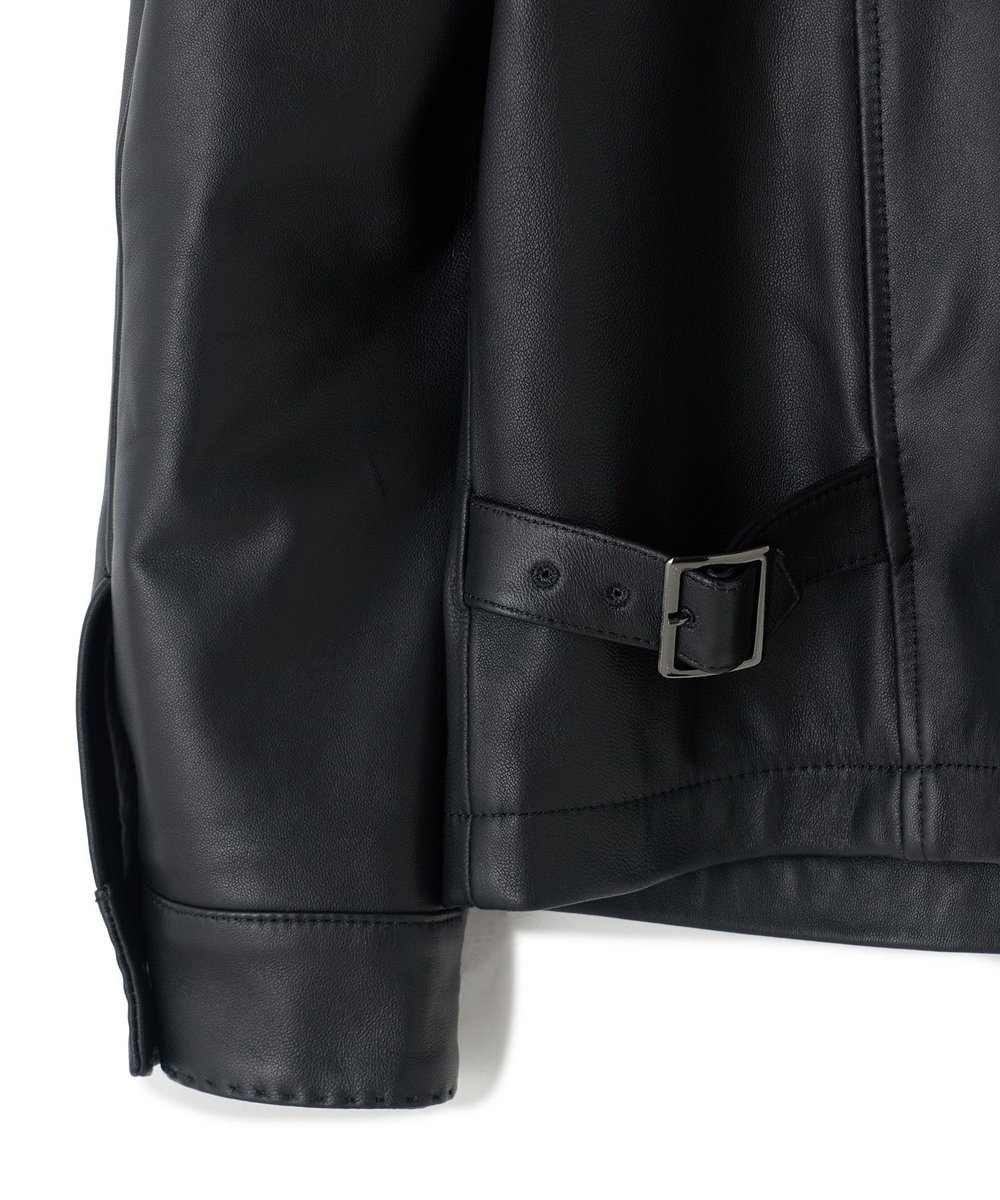 MEN'S BIGI ミリタリーディテール シープレザーブルゾン ブラック
