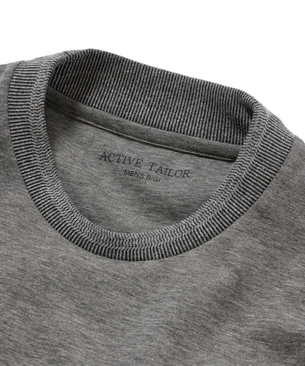 MEN'S BIGI 【ACTIVE TAILOR】シルケットスムースクルーネックロングTシャツ グレー