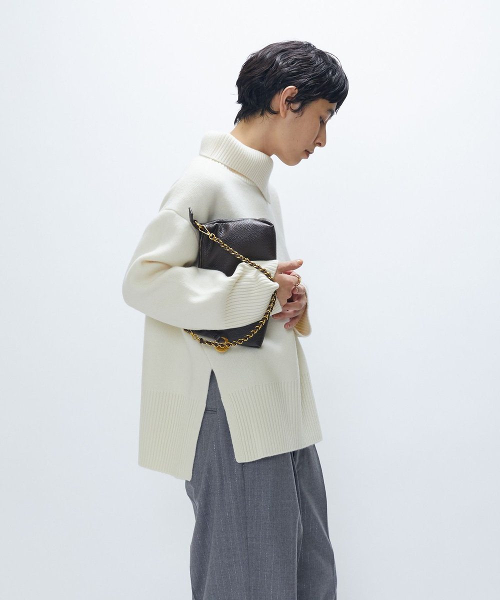 1er Arrondissement ウールカシミアダブルフェイスボトルネックニット オフホワイト