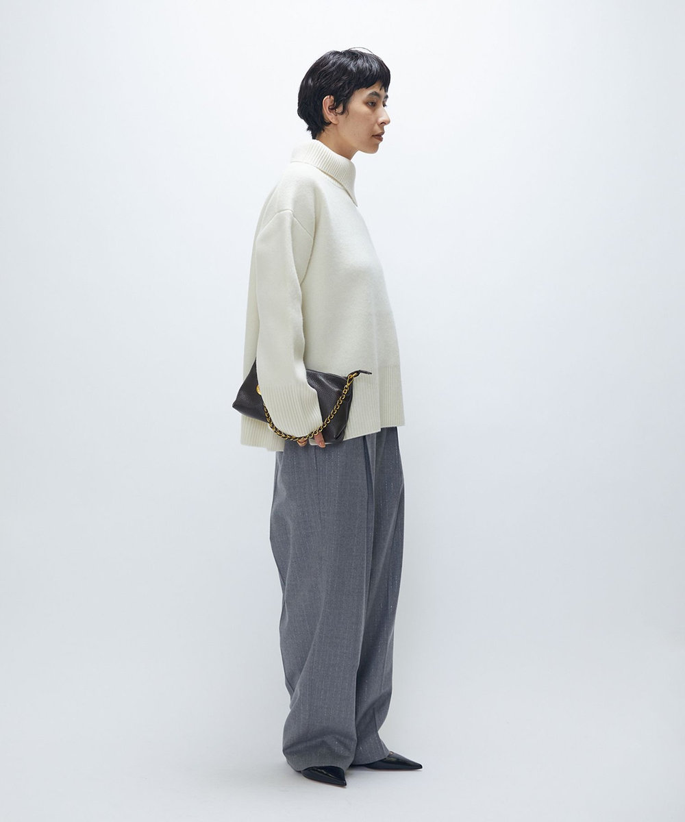 1er Arrondissement ウールカシミアダブルフェイスボトルネックニット オフホワイト