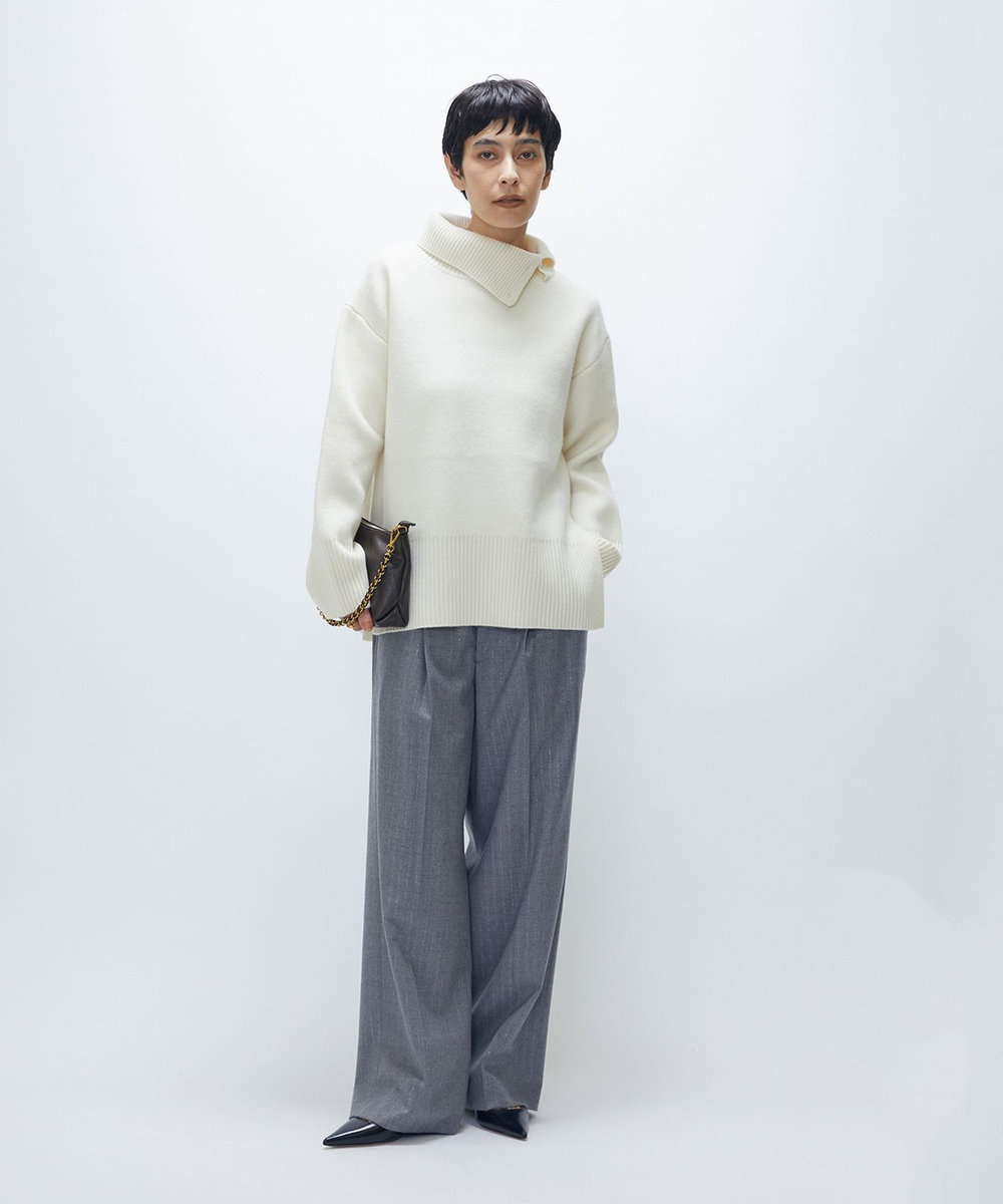 1er Arrondissement ウールカシミアダブルフェイスボトルネックニット オフホワイト