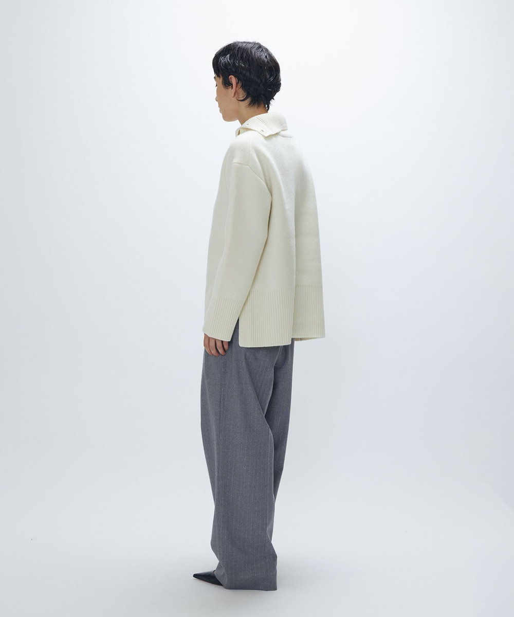 1er Arrondissement ウールカシミアダブルフェイスボトルネックニット オフホワイト