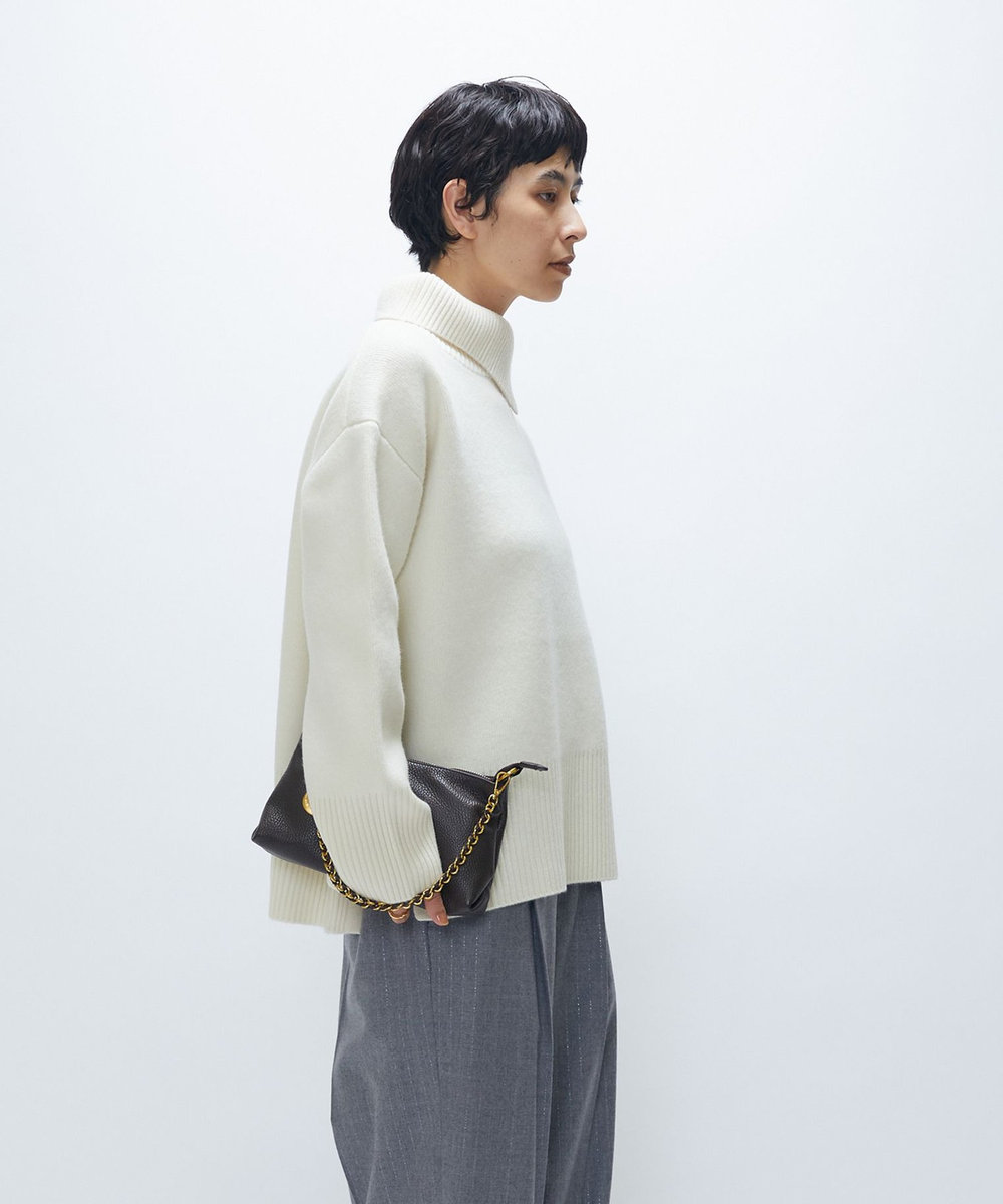 1er Arrondissement ウールカシミアダブルフェイスボトルネックニット オフホワイト