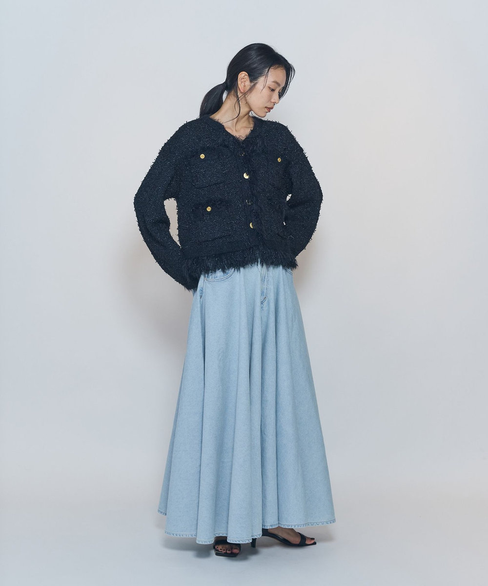 1er Arrondissement 【WEB限定カラーあり】"La Seine"ツイードニットジャケット ネイビー