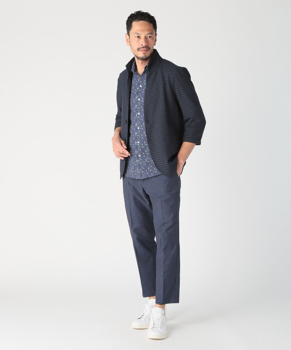 MEN'S BIGI トリコットジャージ素材カットジャケット ネイビー