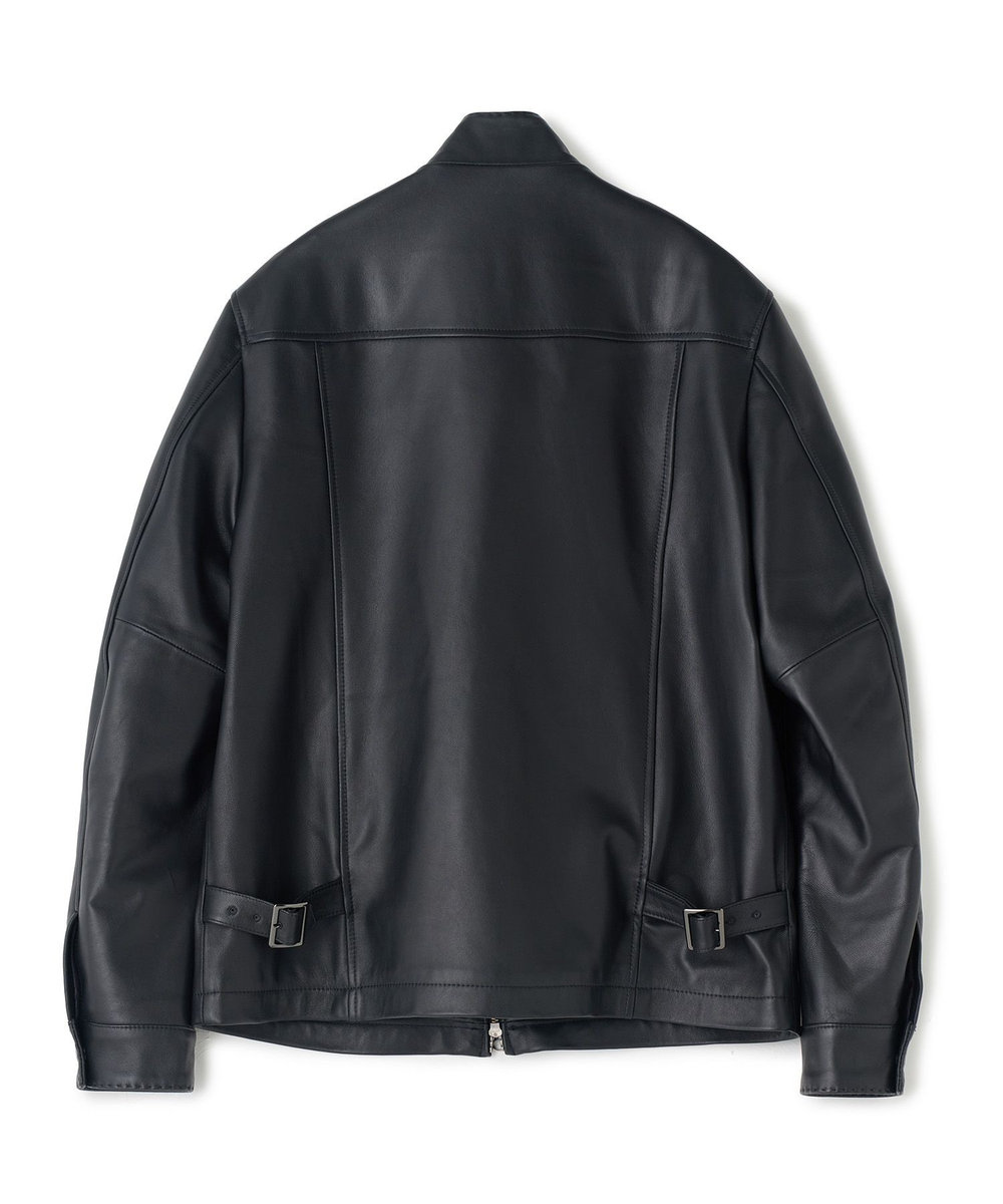 MEN'S BIGI ミリタリーディテール シープレザーブルゾン ブラック