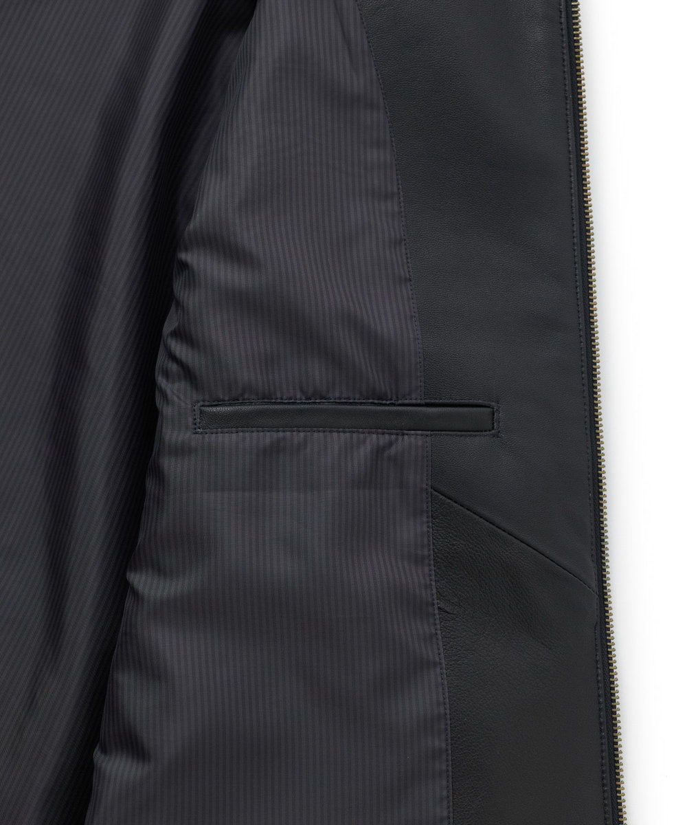 MEN'S BIGI ミリタリーディテール シープレザーブルゾン ブラック