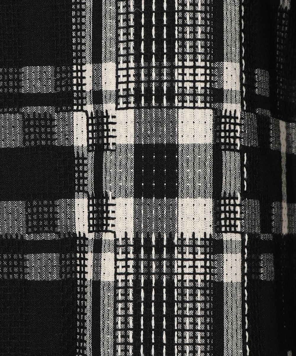 MEN'S BIGI 【Wax London/ワックスロンドン】Whiting バスケット織チェック柄シャツジャケット ブラック系その他