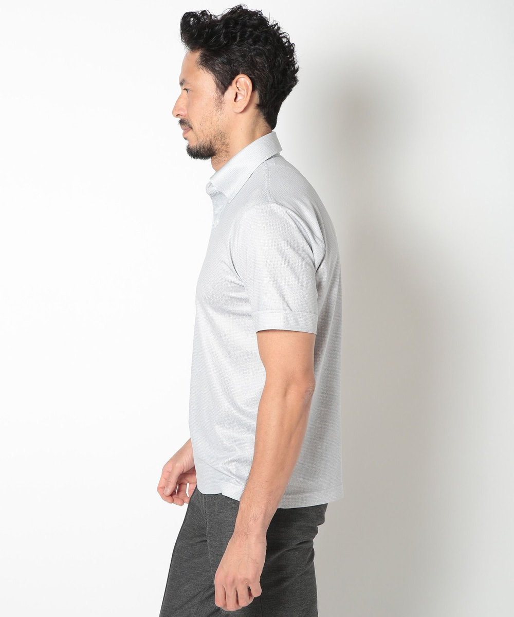 MEN'S BIGI 【ACTIVE TAILOR】COOL MAX ツイルプリントジャージポロシャツ グレー系その他