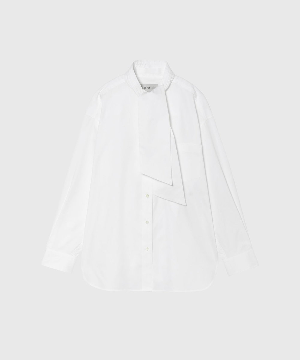 DÉPAREILLÉ PINSTRIPE BOW SHIRT / ピンストライプボウシャツ オフホワイト