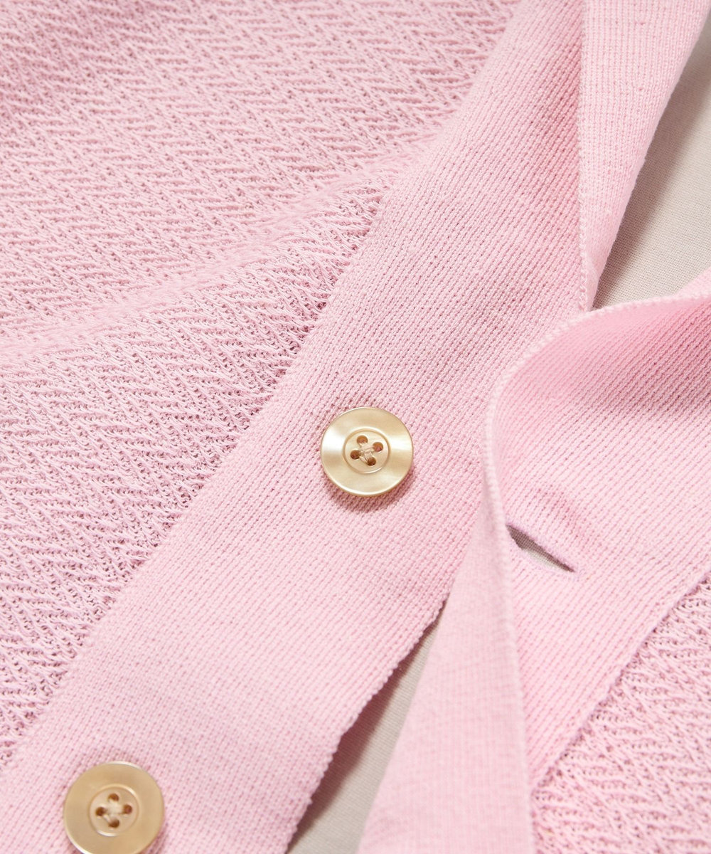 MEN'S BIGI ジャケットデザインニット ピンク