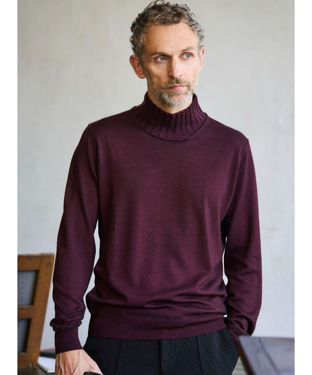 MEN'S BIGI 【FILIPPO DE LAURENTIIS】12G天竺ハイゲージニット ボルドー