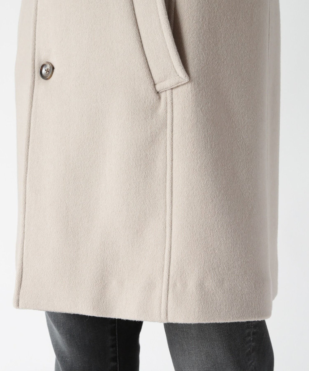 MEN'S BIGI スーパー140ウールビーバーヘリンボーンコート ベージュ