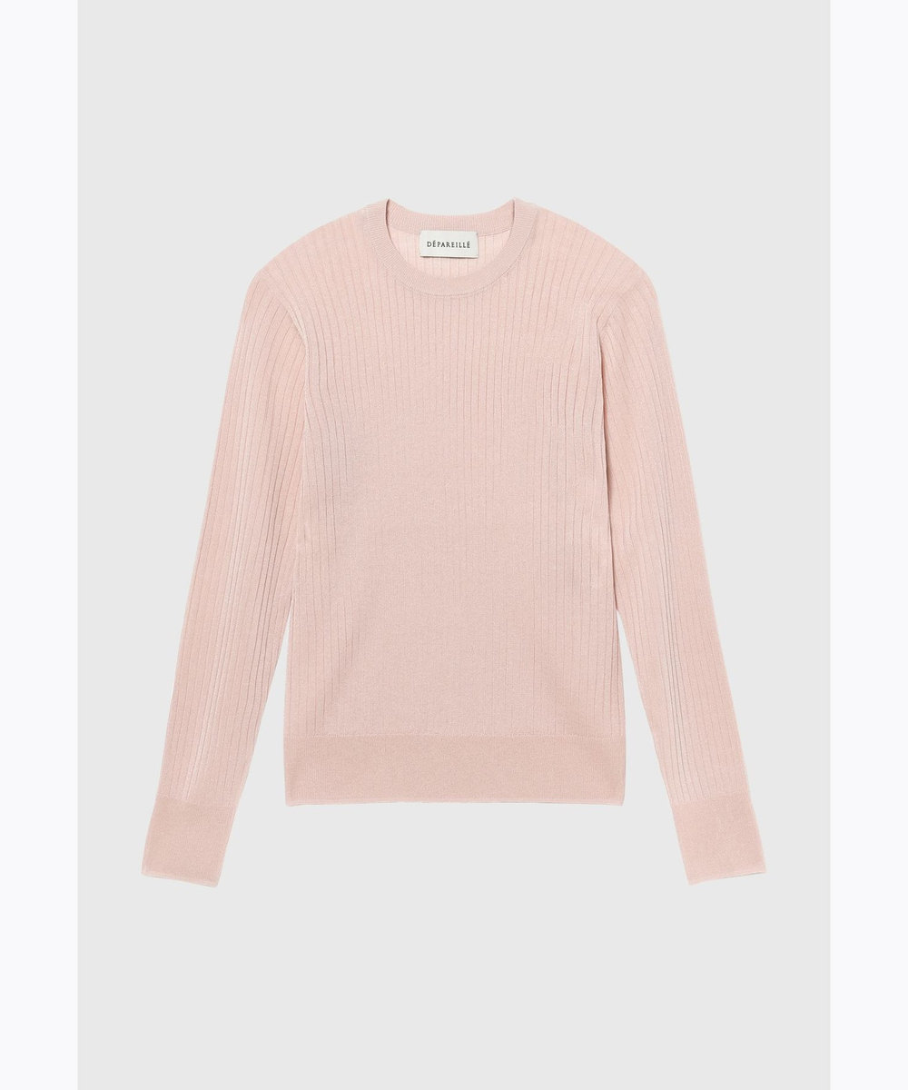 DÉPAREILLÉ SHEER RIB PULLOVER / シアーリブプルオーバー ピンク