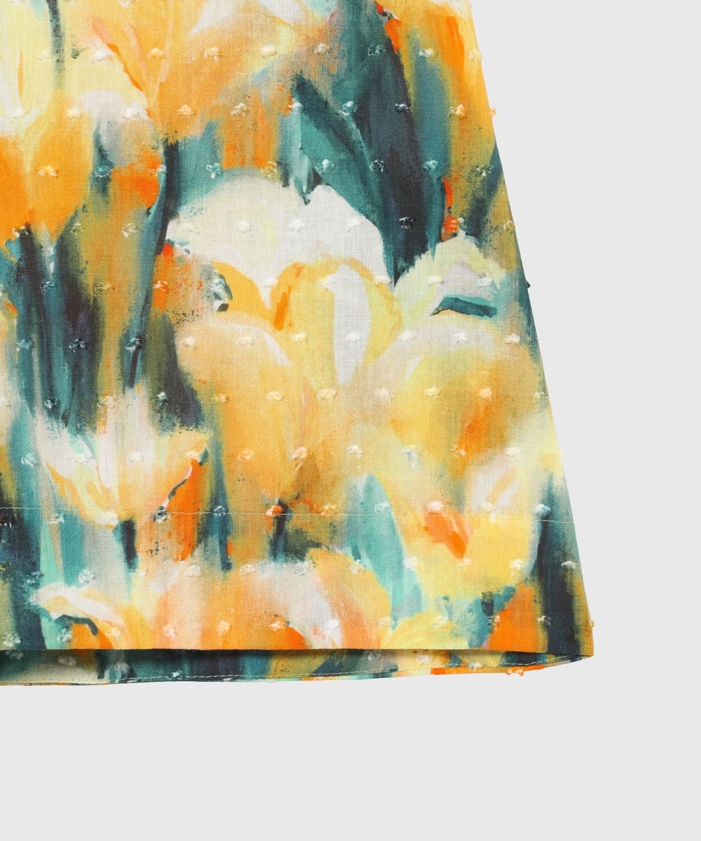 DÉPAREILLÉ DOT JACQUARD FLOWER SLEEVELESS BLOUSE / ドットジャガードフラワースリーブレスブラウス イエロー