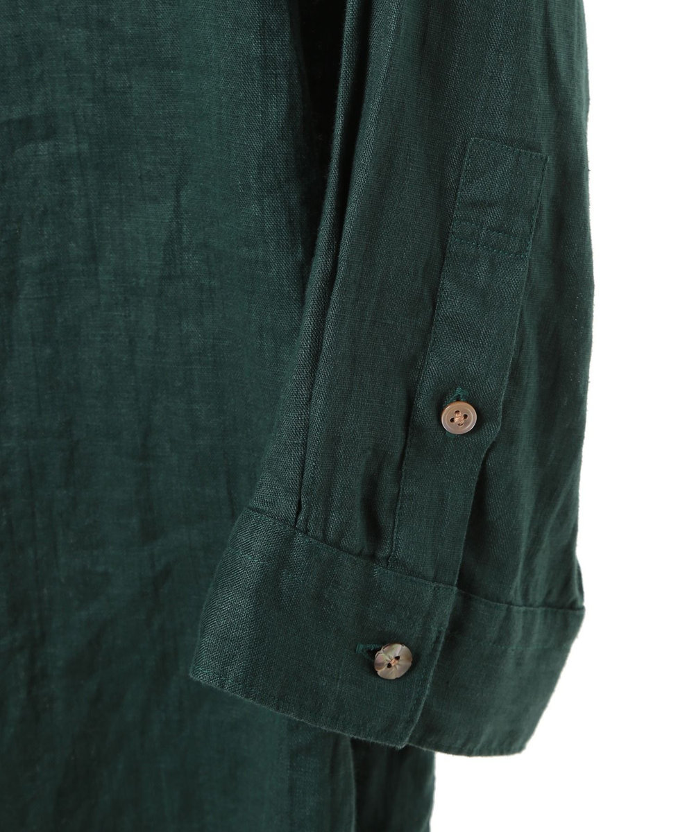 MEN'S BIGI NOVELTEX社リネン素材七分袖シャツ グリーン