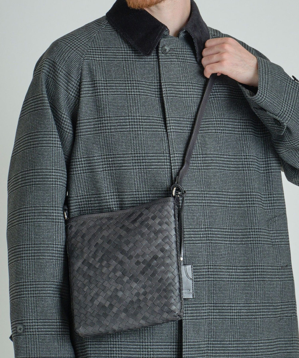 MEN'S BIGI 【SEEKER/シーカー】別注メッシュレザーショルダーバッグ ブラック