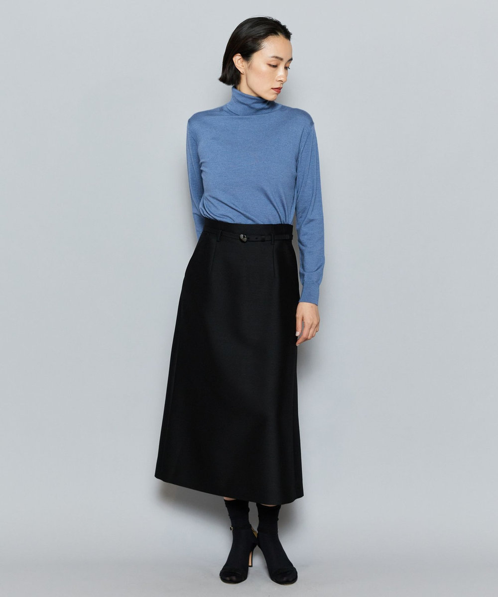 L'EQUIPE COUTURIER カシミヤシルクHGニットハイネックプルオーバー ブルー