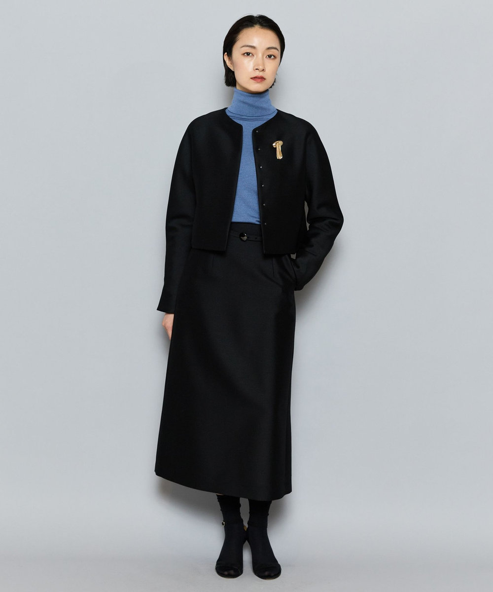 L'EQUIPE COUTURIER カシミヤシルクHGニットハイネックプルオーバー ブルー