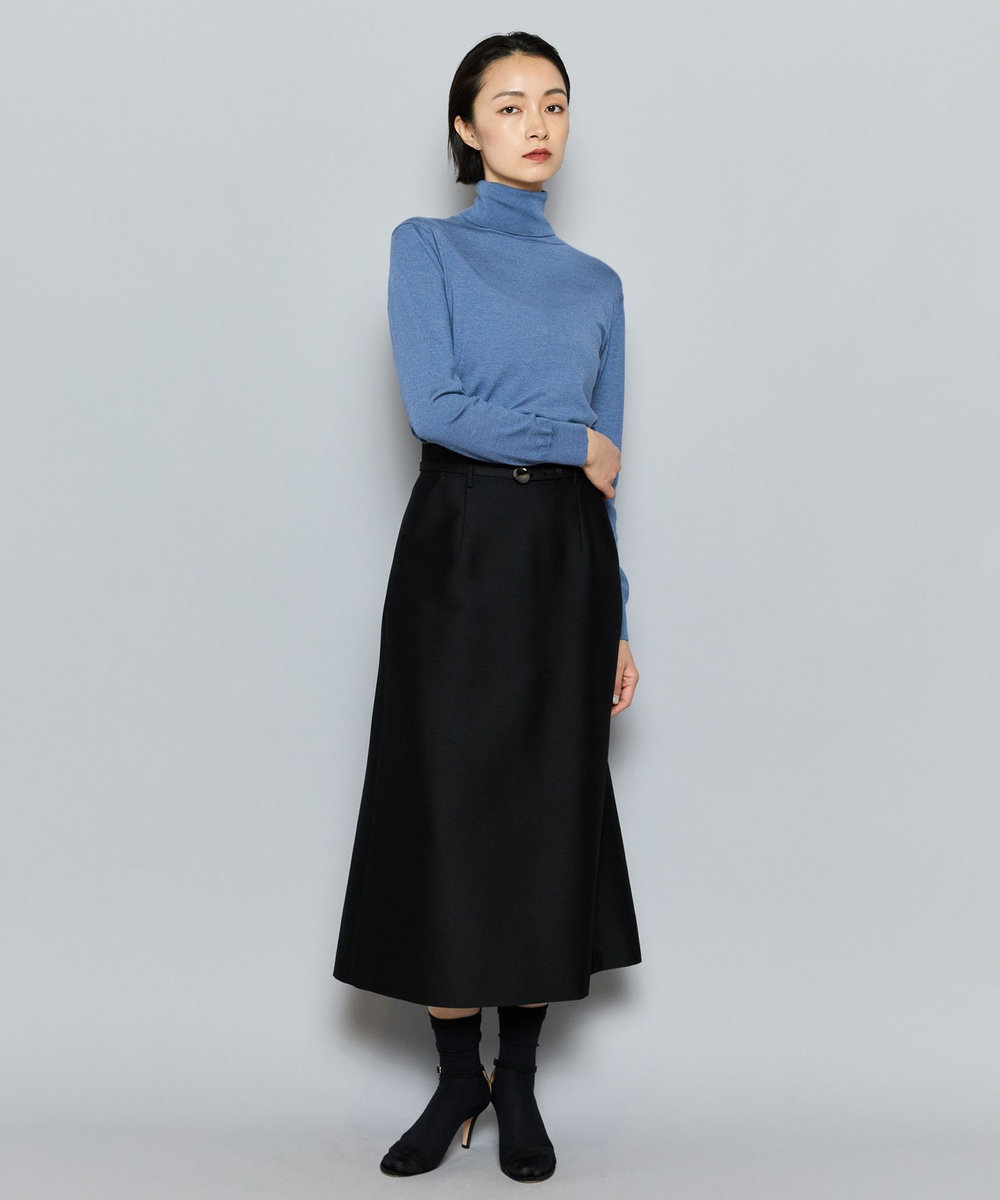 L'EQUIPE COUTURIER カシミヤシルクHGニットハイネックプルオーバー ブルー