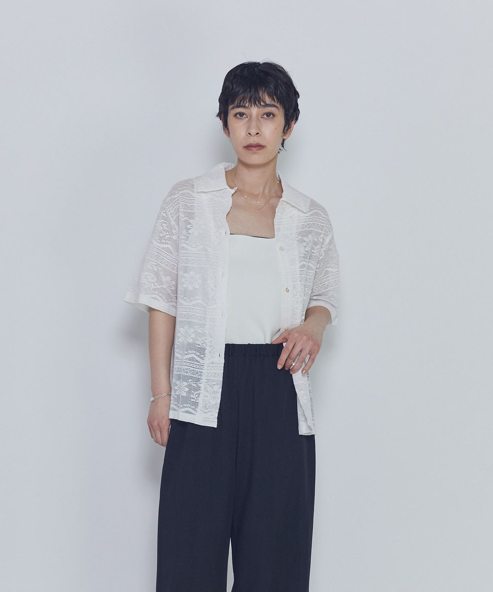 1er Arrondissement 【WEB限定】＜normment（ノーメント）＞コットンレースボタンシャツ オフホワイト