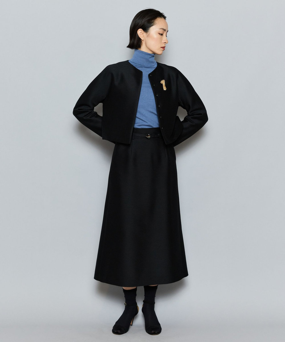 L'EQUIPE COUTURIER カシミヤシルクHGニットハイネックプルオーバー ブルー